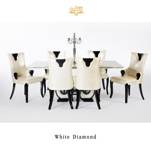 โต๊ะอาหารหลุยส์ White Diamond